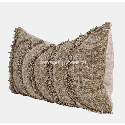 DecorBites™ Chestnut Brown Wabi Sabi Lumbar Pillow Case with Heavy Texture