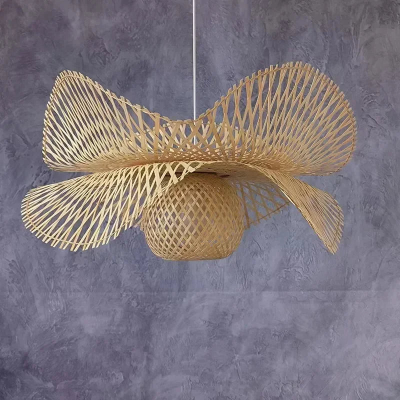 DecorBites™ Bamboo Pendant Lights: Japanese Handmade Kitchen Island Chandeliers