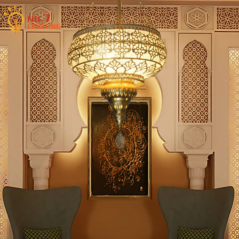 ديكوربايتس™ مصابيح معلقة فنية من الحديد الذهبي اللامع LED E27، تصميم غريب للمنزل والمطعم والبار