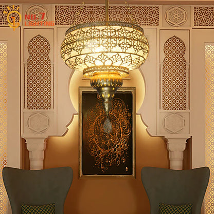 ديكوربايتس™ مصابيح معلقة فنية من الحديد الذهبي اللامع LED E27، تصميم غريب للمنزل والمطعم والبار