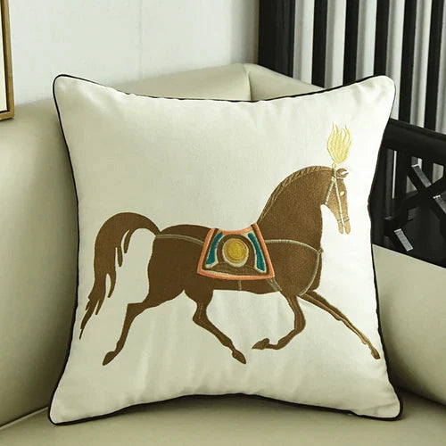 DecorBites™ Embroidered Horse Pillowcase | 45x45cm | Home Decor, Sofa, Living Room