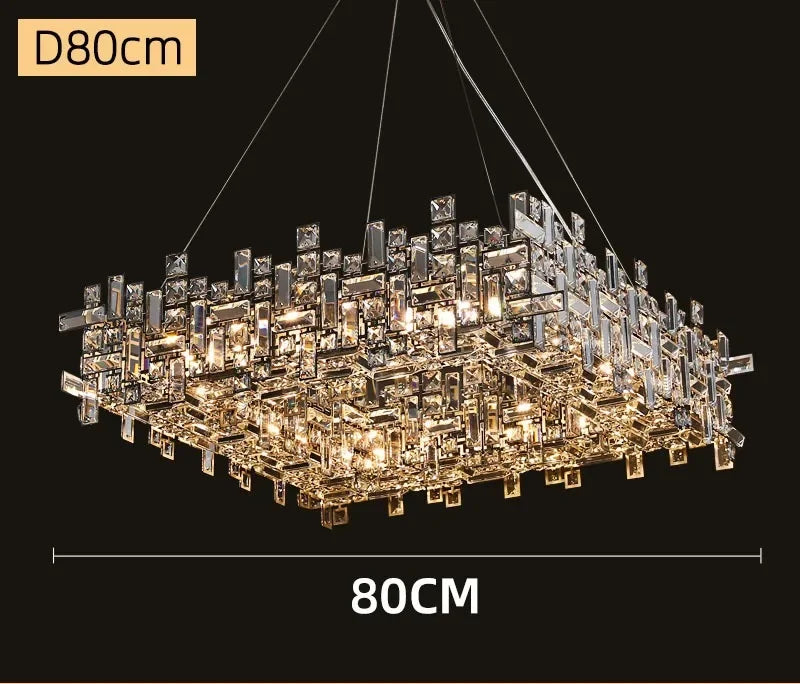 DecorBites™ Elegant Crystal Chandelier for Living Room, Bedroom & Dining Area