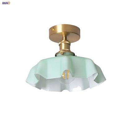 ديكوربايتس™ مصباح سقف LED زجاجي على شكل زهرة زرقاء | مصباح جداري حديث من الشمال