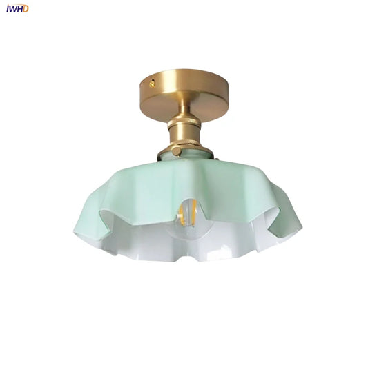 DecorBites™ Blue Flower Glass LED Ceiling Light | Nordic Modern Flush Mount Lamp