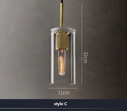 DecorBites™ Clear Glass LED Pendant Light Gold Metal ChandelierMarshalAsLED Hanging Lamp