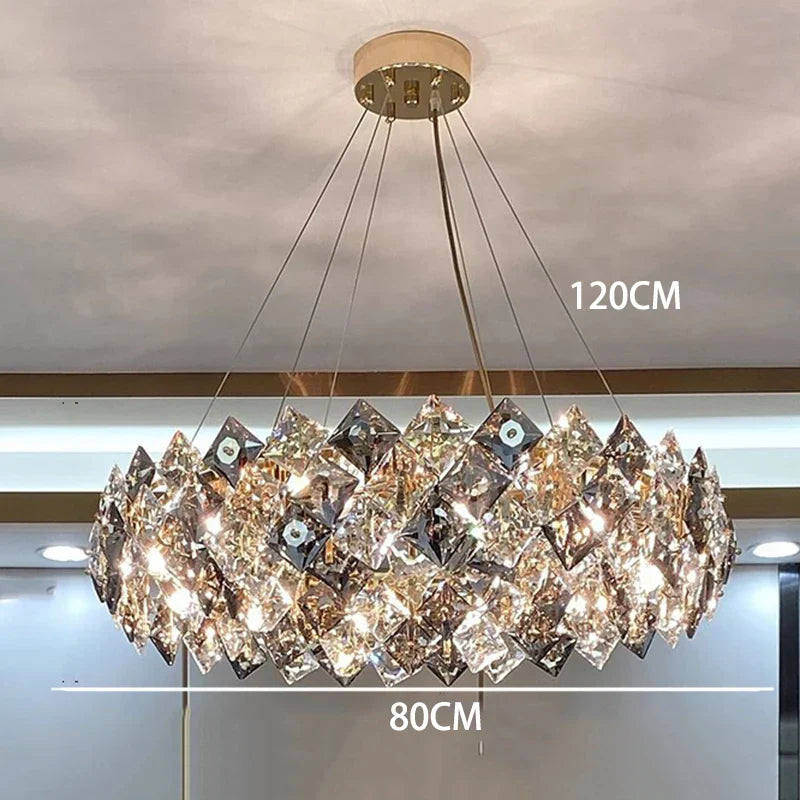 Lámpara de araña de cristal DecorBites™ | Lámpara de comedor de lujo para salón | Lámpara de techo moderna