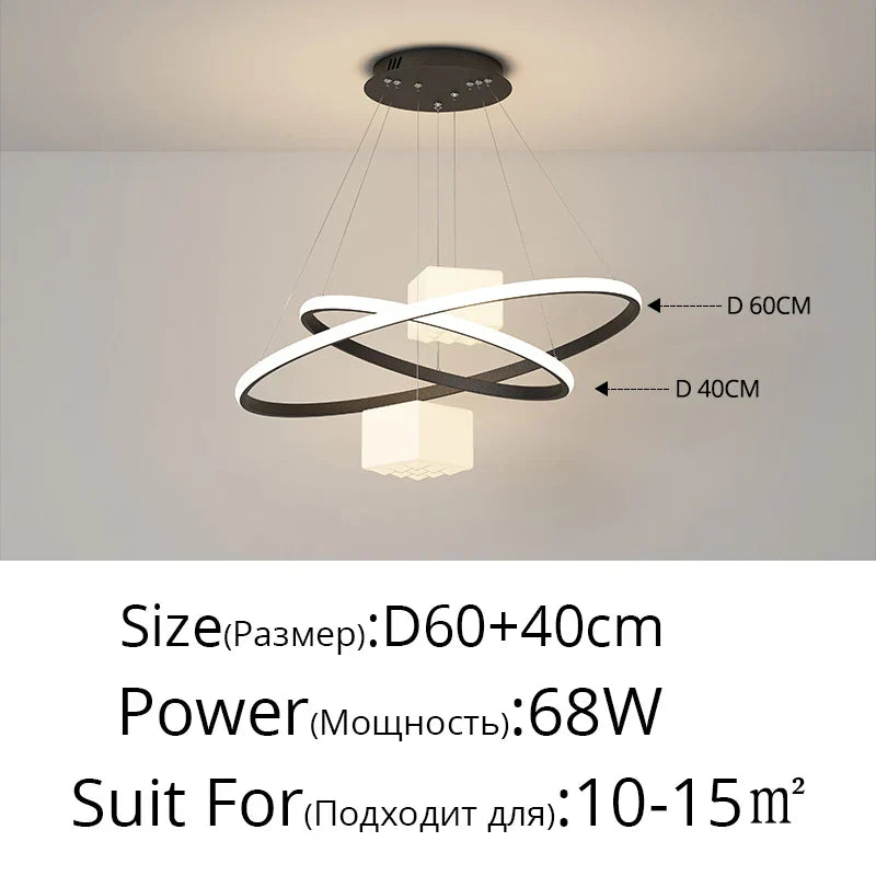 Decorbites™ LED-Kronleuchter: Moderne weiße Hängelampe für Wohnzimmer und Küche, Innenraum-Dekorleuchten