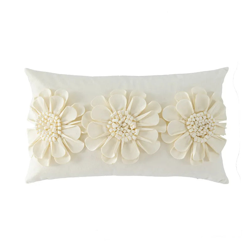 DecorBites™ Handmade Flower Cushion Cover - Elegant Home Decor Pillows