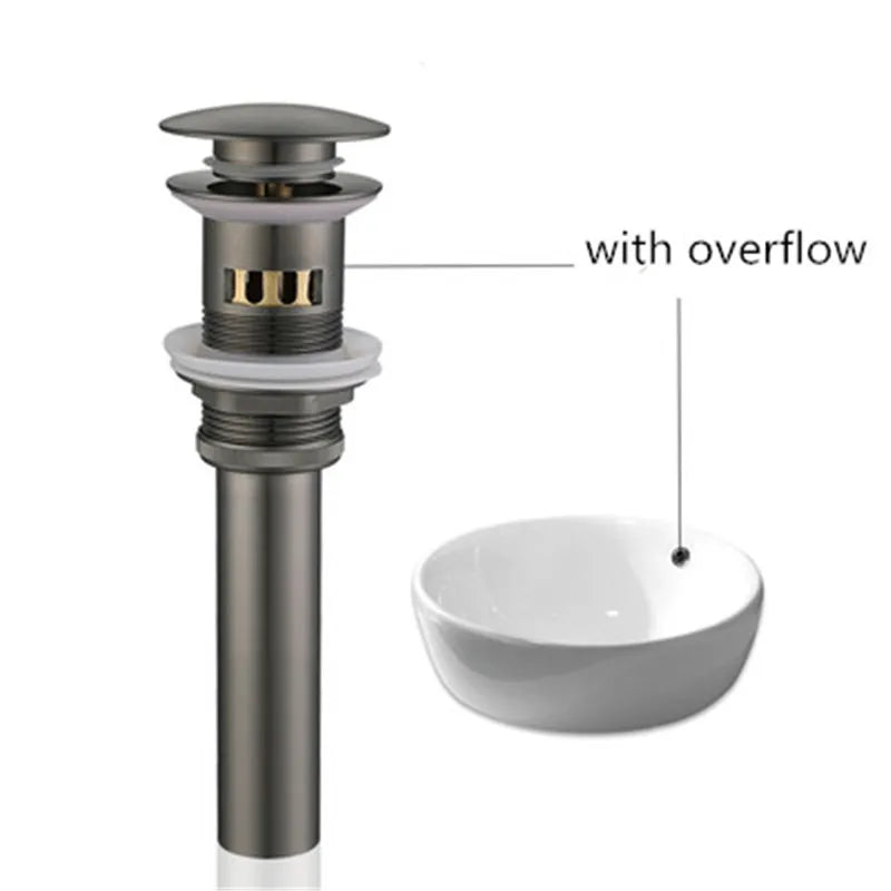 DecorBites™ Gun Gray Waterfall Basin Faucet - Brass Hot Cold Sink Faucet