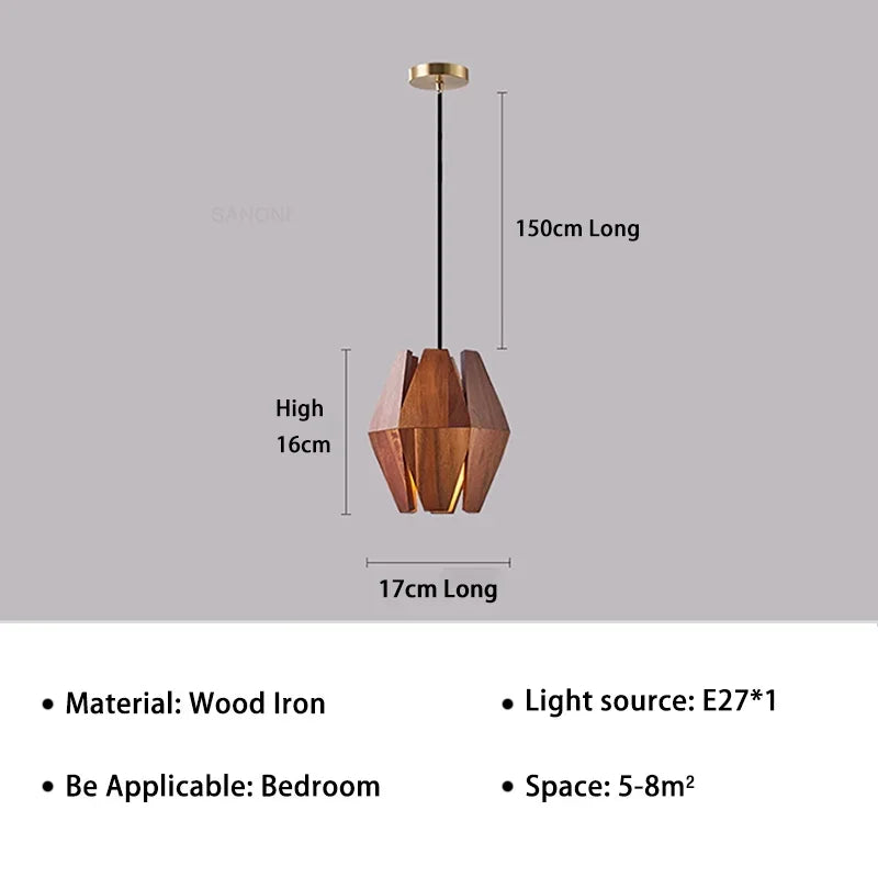 DecorBites™ Japanese Style Wood Pendant Lamps: Timeless Elegance for Your Living Space