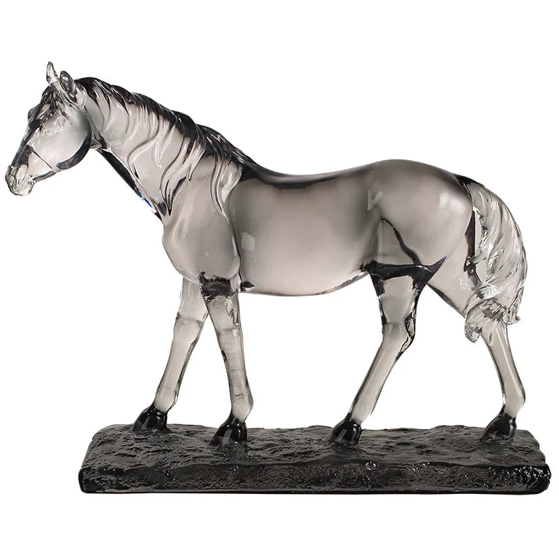 DecorBites™ Clear Horse Resin Sculpture Decorative Figurine Home Decoration