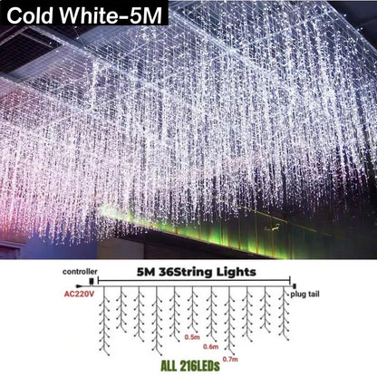 DecorBites™ Icicle LED String Lights: Festive Outdoor Christmas Decoration for Party, Patio, Garden