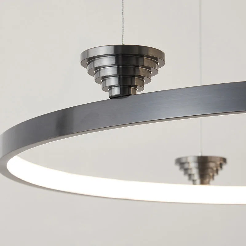 DecorBites™ Circular All-Copper Italian Style LED Pendant Lamp for Living Room and Bedroom