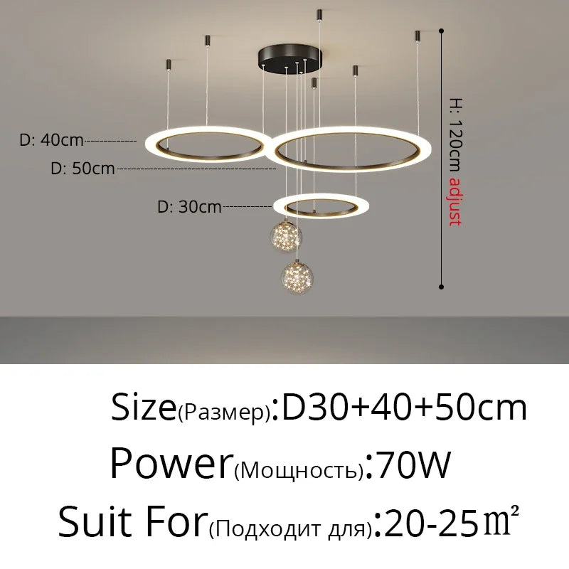 DecorBites™ LED Star Chandelier for Modern Living Room Bedroom Decor