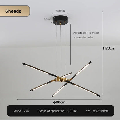 DecorBites™ Black LED Ceiling Chandelier for Nordic Modern Home Decor