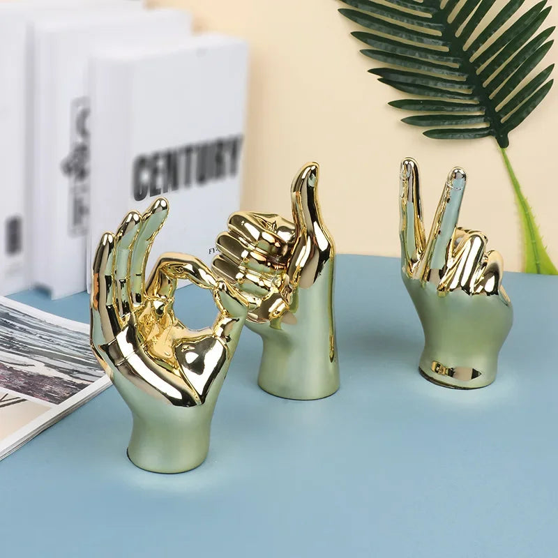 DecorBites™ Hand Love Gesture Figurine Sculpture Home Desktop Decor