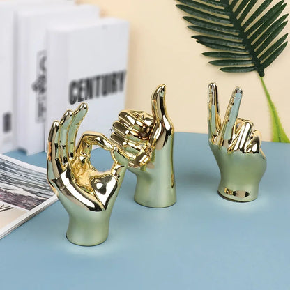 DecorBites™ Hand Love Gesture Figurine Sculpture Home Desktop Decor