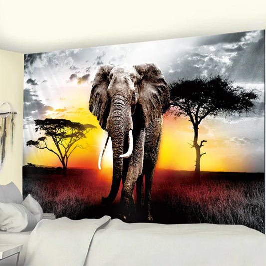 DecorBites™ Boho Elephant Mandala Tapestry Wall Hanging for Home Decor