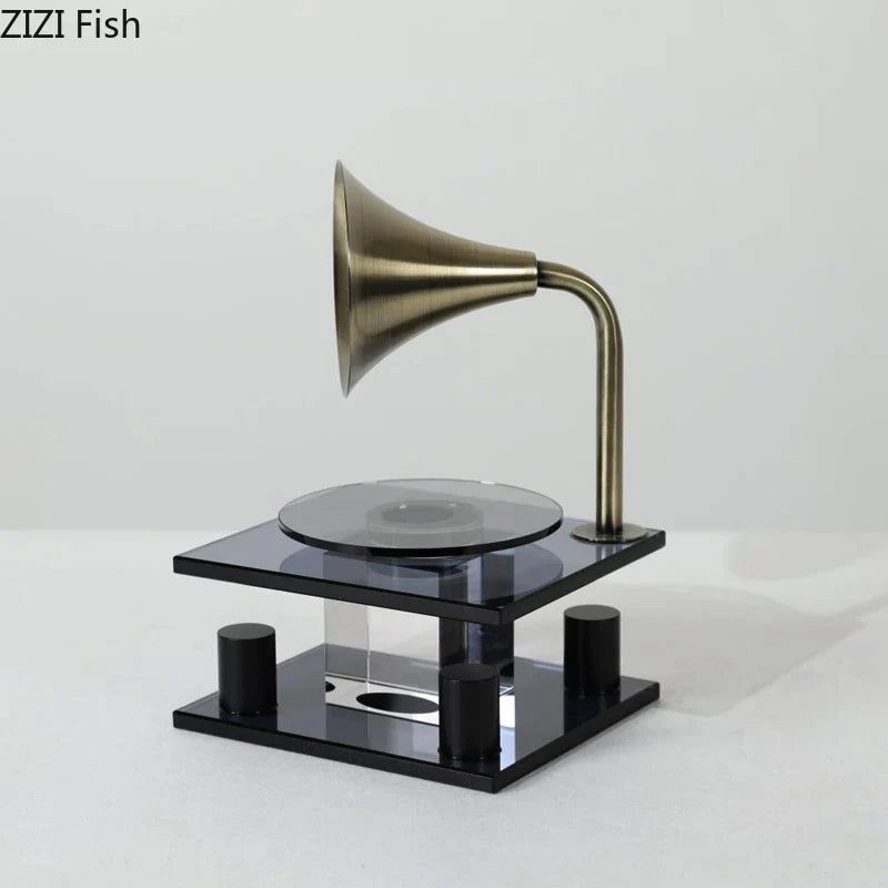 Adorno decorativo DecorBites™ con forma de equipo musical de cristal - Arte de escritorio moderno