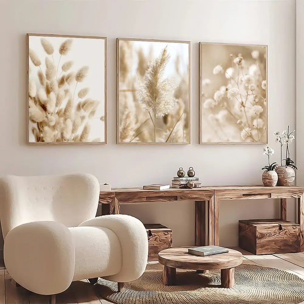 DecorBites™ White Seascape Canvas Set - Beach & Botanical Wall Art