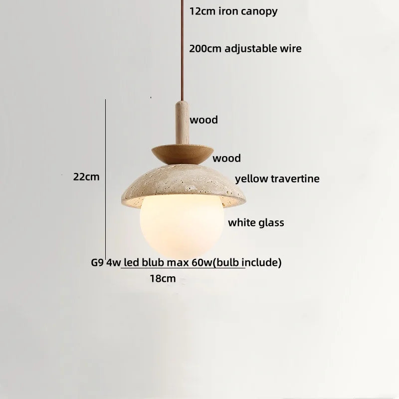 DecorBites™ LED Pendant Light: Yellow Stone Wabi Sabi Nordic Modern Hanging Lamp