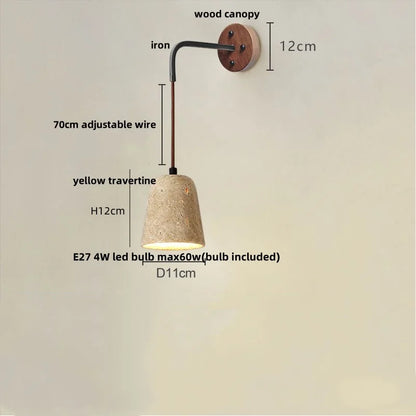 DecorBites™ LED Travertine Stone Wall Lamp - Modern Nordic Stair Light