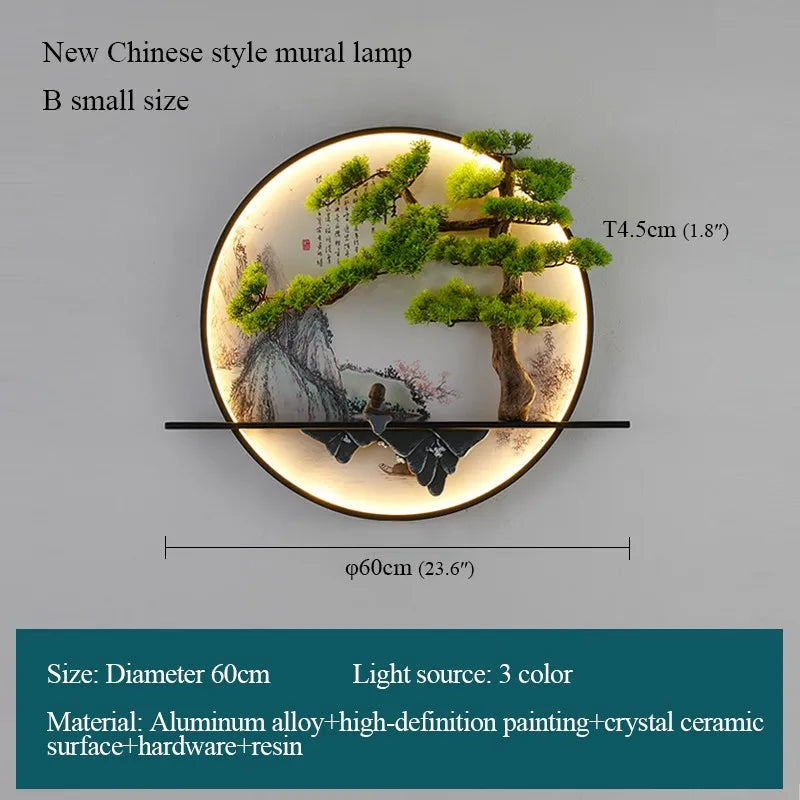 DecorBites™ Chinese Landscape LED Wall Lamp for Home Living Bedroom Study