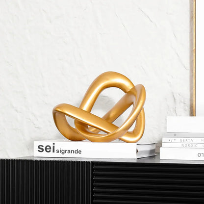 DecorBites™ Golden Twisted Dough Rope Knot Ornaments Geometric Line Home Decoration