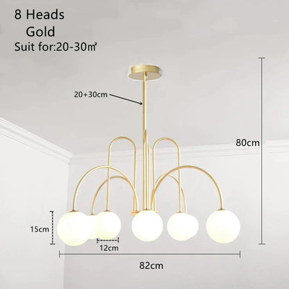 DecorBites™ LED Glass Ball Ceiling Chandelier for Home Decor Lighting