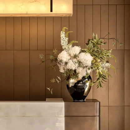 DecorBites™ Gold Foil Ceramic Vase for Flower Arrangement and Home Decoration