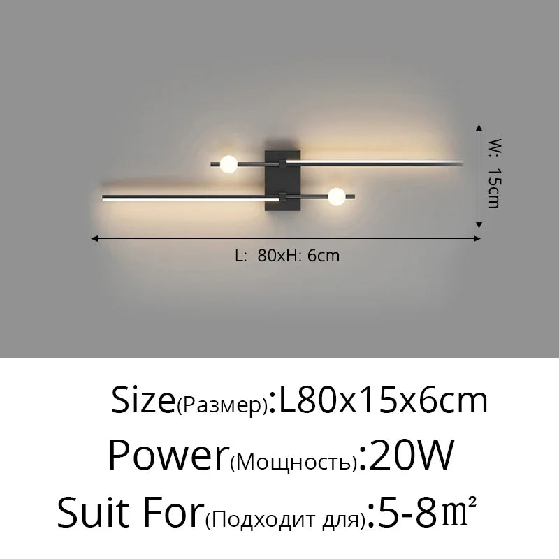 DecorBites™ LED Wall Lamp: Modern Long Line Design for Living Room, Bedroom, Hallway, Indoor Lighting