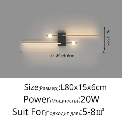 DecorBites™ LED Wall Lamp: Modern Long Line Design for Living Room, Bedroom, Hallway, Indoor Lighting