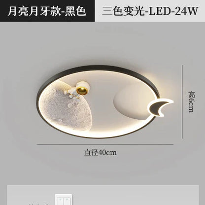 Lámpara de techo acrílica DecorBites™ Astronauta Luna: Iluminación moderna para el hogar, la oficina y la cafetería