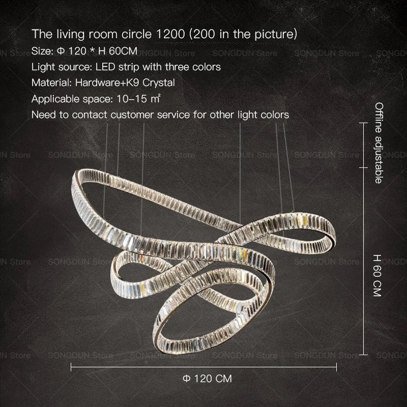 DecorBites™ Crystal Chandelier Luxury Designer Light for Elegant Living Spaces