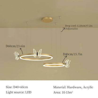 ثريا الفراشة LED من DecorBites™ لغرفة المعيشة العصرية