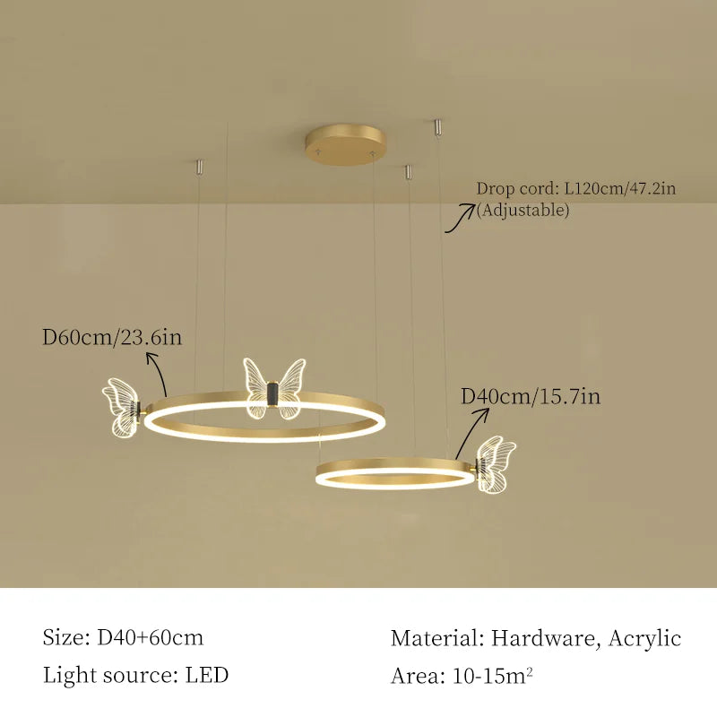 Decorbites™ LED-Schmetterlings-Kronleuchter als Hängeleuchte für das moderne Wohnzimmer