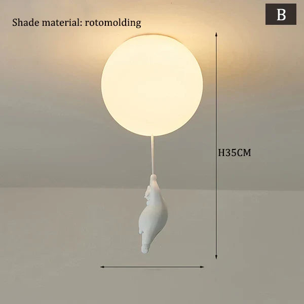 DecorBites™ Children Nordic Bear Astronaut LED Ceiling Chandelier - Kid's Theme Decor