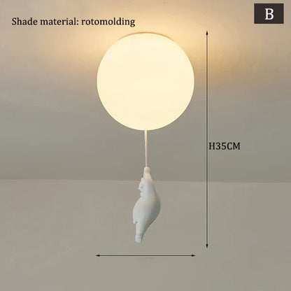 DecorBites™ Children Nordic Bear Astronaut LED Ceiling Chandelier - Kid's Theme Decor