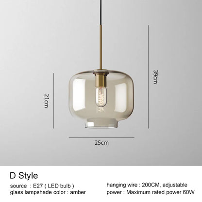 DecorBites™ Glass Pendant Lights Dining Kitchen Bar Chandelier