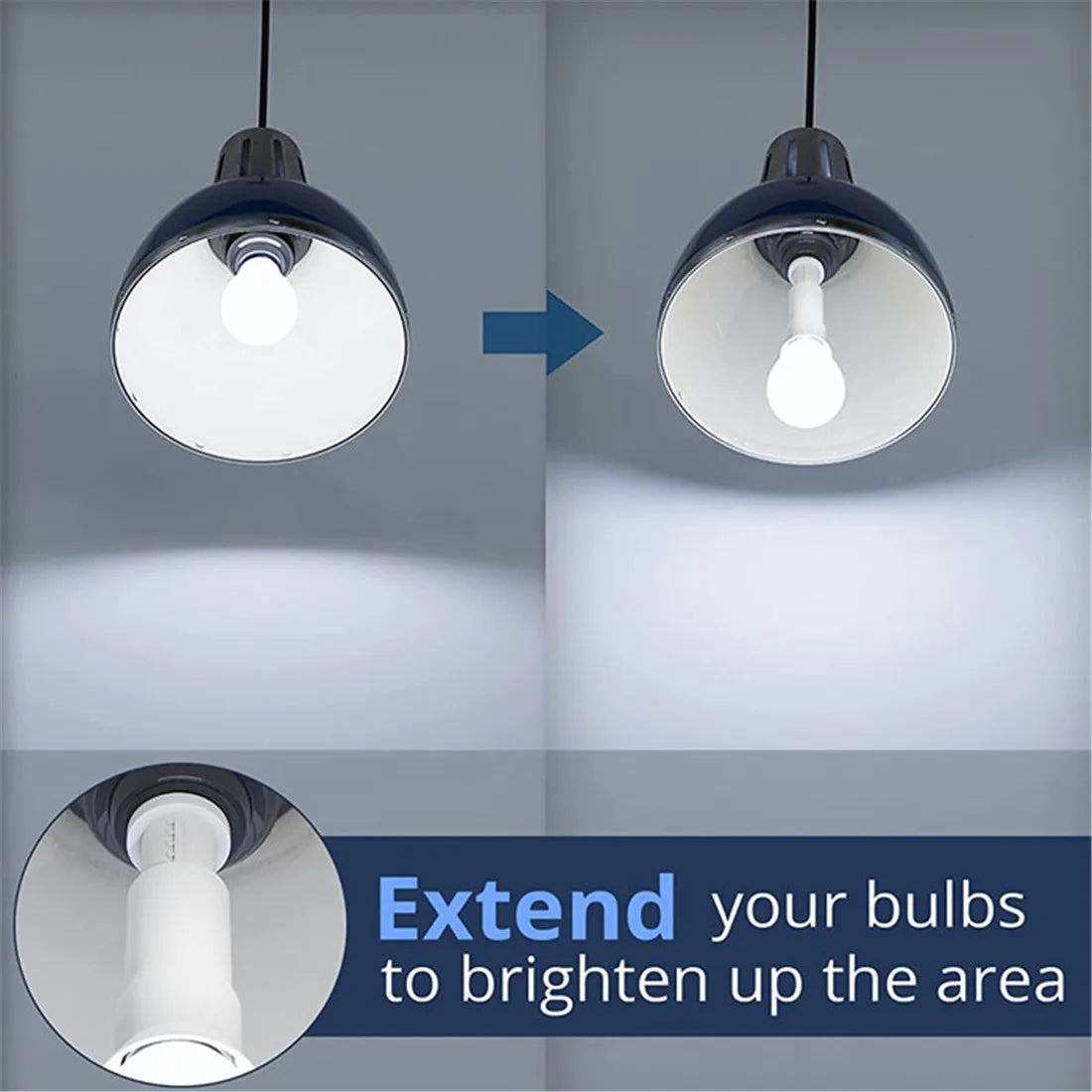 DecorBites™ E27 to E27 Socket Extender Medium Base Lamp Adapter