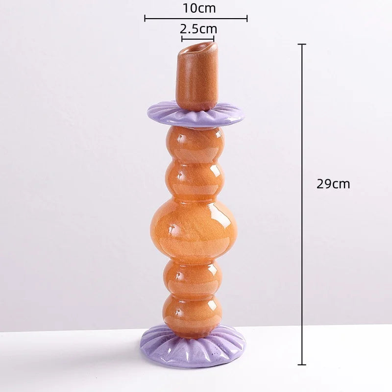 حامل شموع زجاجي هندسي من DecorBites™، إكسسوار ديكور منزلي لحفلات الزفاف