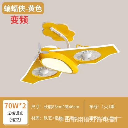 DecorBites™ Kids Bedroom Bladeless Ceiling Fan with Remote Control & LED Light