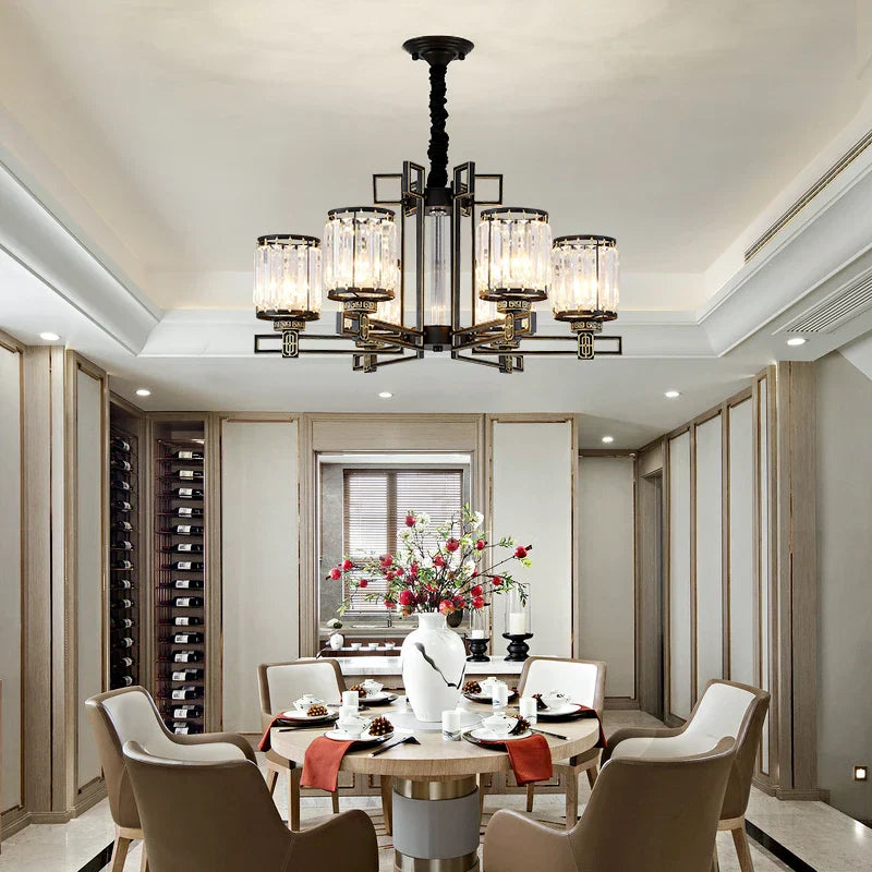 DecorBites™ Crystal Chandelier: Elegant Chinese Style Lighting for Living Room, Bedroom, and Study