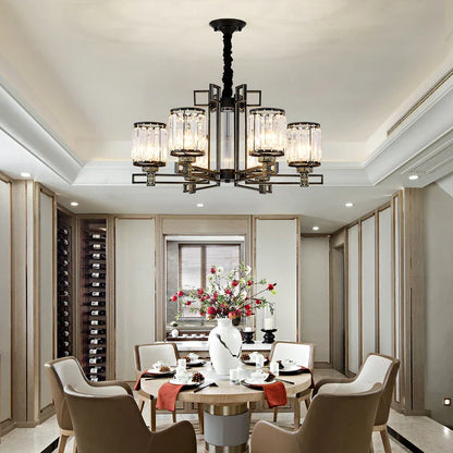 DecorBites™ Crystal Chandelier: Elegant Chinese Style Lighting for Living Room, Bedroom, and Study