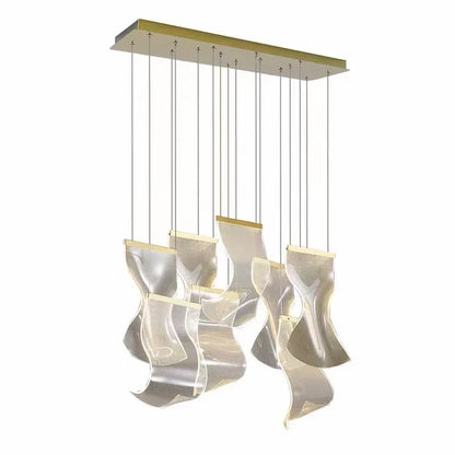 DecorBites™ LED Chandelier: Modern Adjustable Hanging Lamp for Living Room and Staircase Lighting