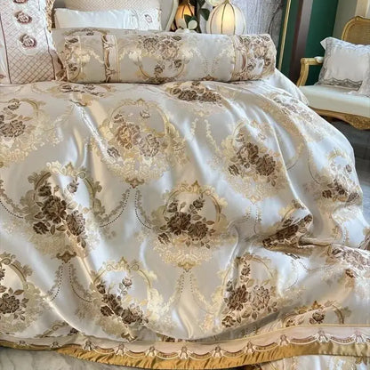 Decobites Luxury European Palace Jacquard Cotton Embroidery Bedding Set