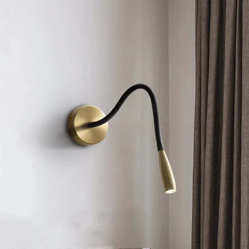 DecorBites™ Adjustable Arm Copper Wall Lamp LED Bedside Reading Light