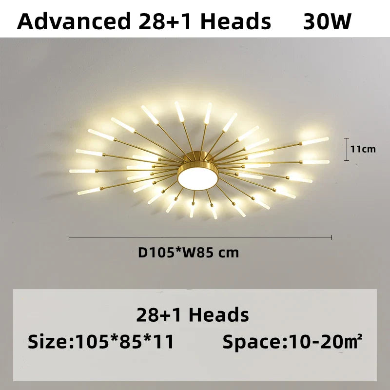 Lámpara de araña LED DecorBites™ con diseño de fuegos artificiales: Lámparas colgantes modernas de estilo nórdico para salón y dormitorio