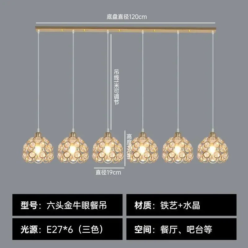 DecorBites™ Crystal Dining Pendant Lamp - Modern Nordic Minimalist Design