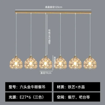 DecorBites™ Crystal Dining Pendant Lamp - Modern Nordic Minimalist Design